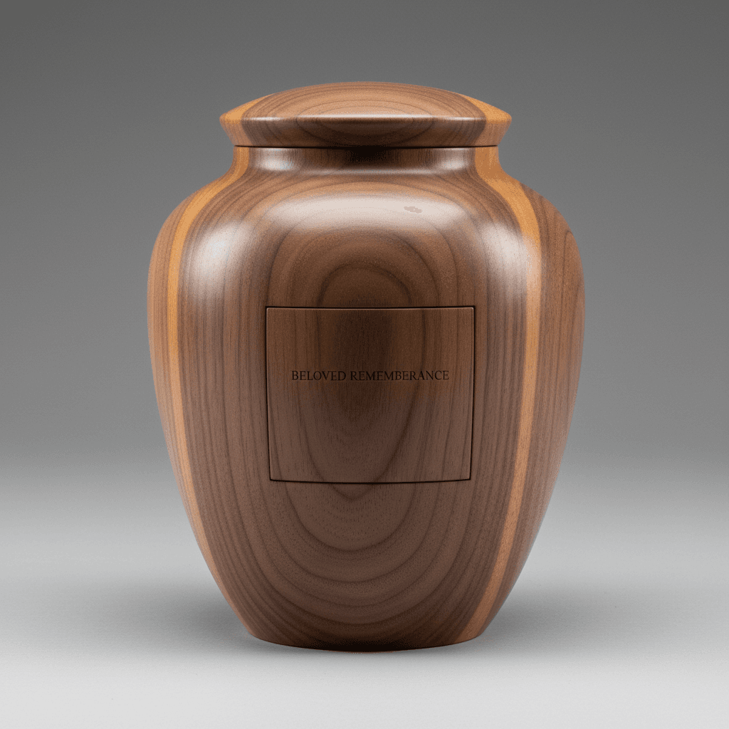 Decorative ceramic urn with custom artwork