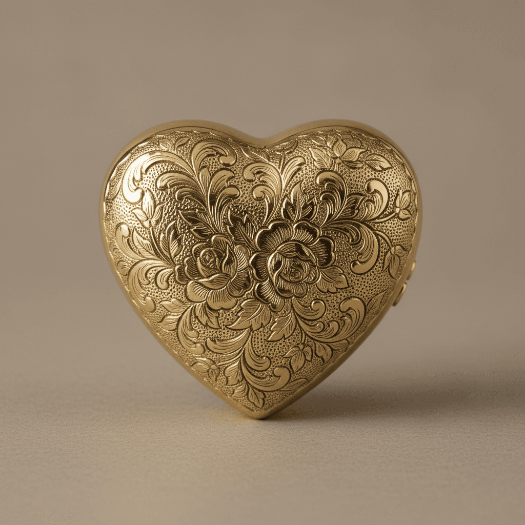 Elegant brass urn with engraved floral pattern